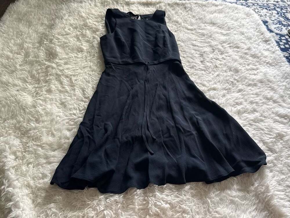 Vintage Gianni Versace Couture 100% Silk Black Chiffon Fit and‎ Flare Mini Dress